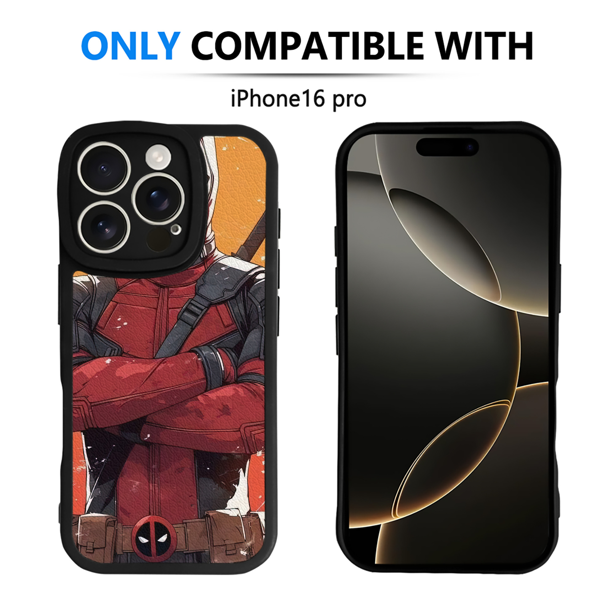 （画像用） Deadpool デッドプール 【iPhone 16シリーズ対応】シリコンスマホケース（レザー調） 材質：シリコン